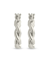 Hazel Textured Twisted Hoop Earrings - Sterling Forever