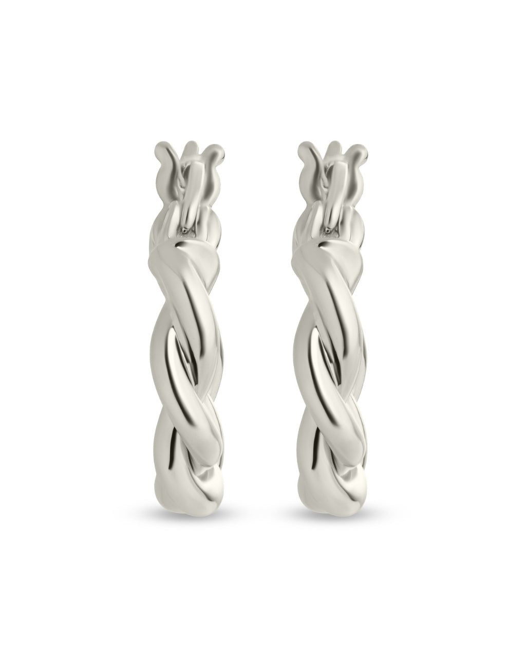 Hazel Textured Twisted Hoop Earrings - Sterling Forever
