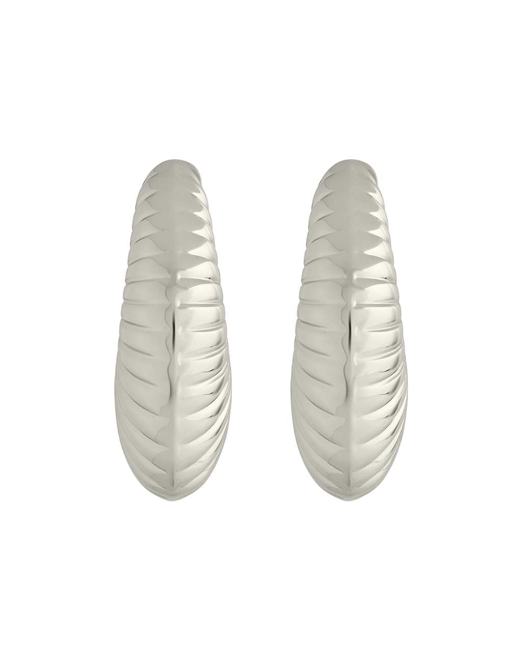 Flora Ribbed Huggie Earrings