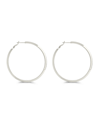 Leona Polished Hoop Earrings - Sterling Forever