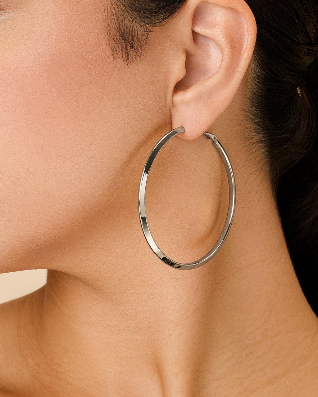 Leona Polished Hoop Earrings - Sterling Forever