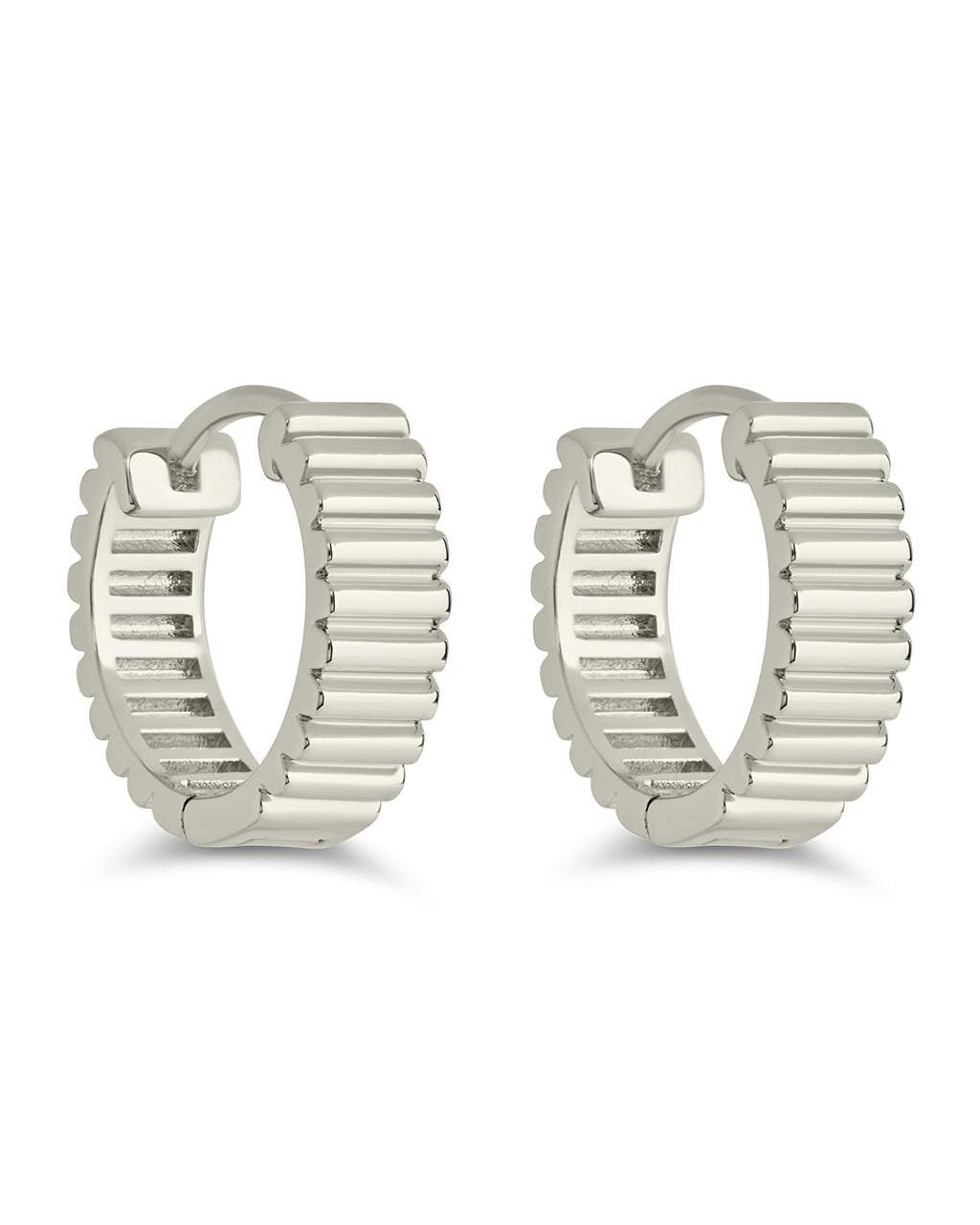 Lila Ribbed Micro Hoop Earrings