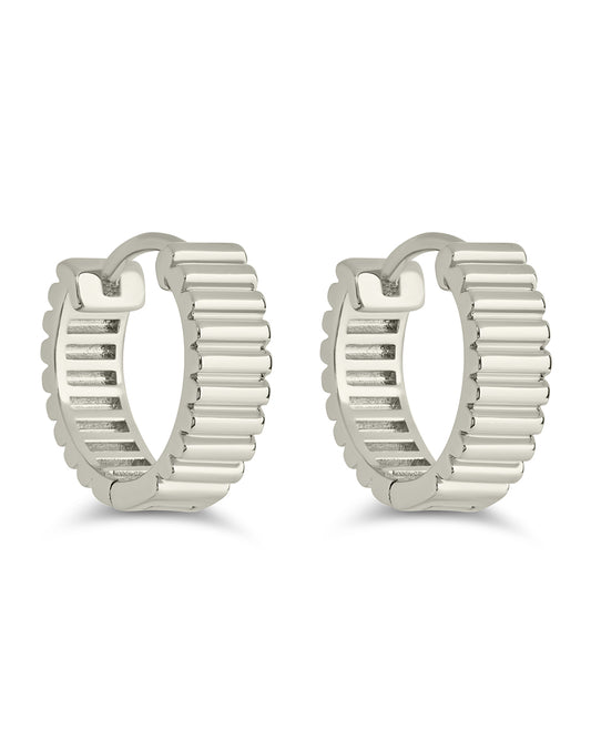Lila Ribbed Micro Hoop Earrings