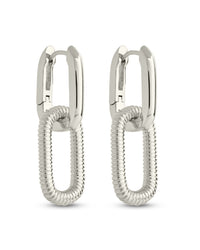 Felicity Textured Chain Link Drop Earrings - Sterling Forever