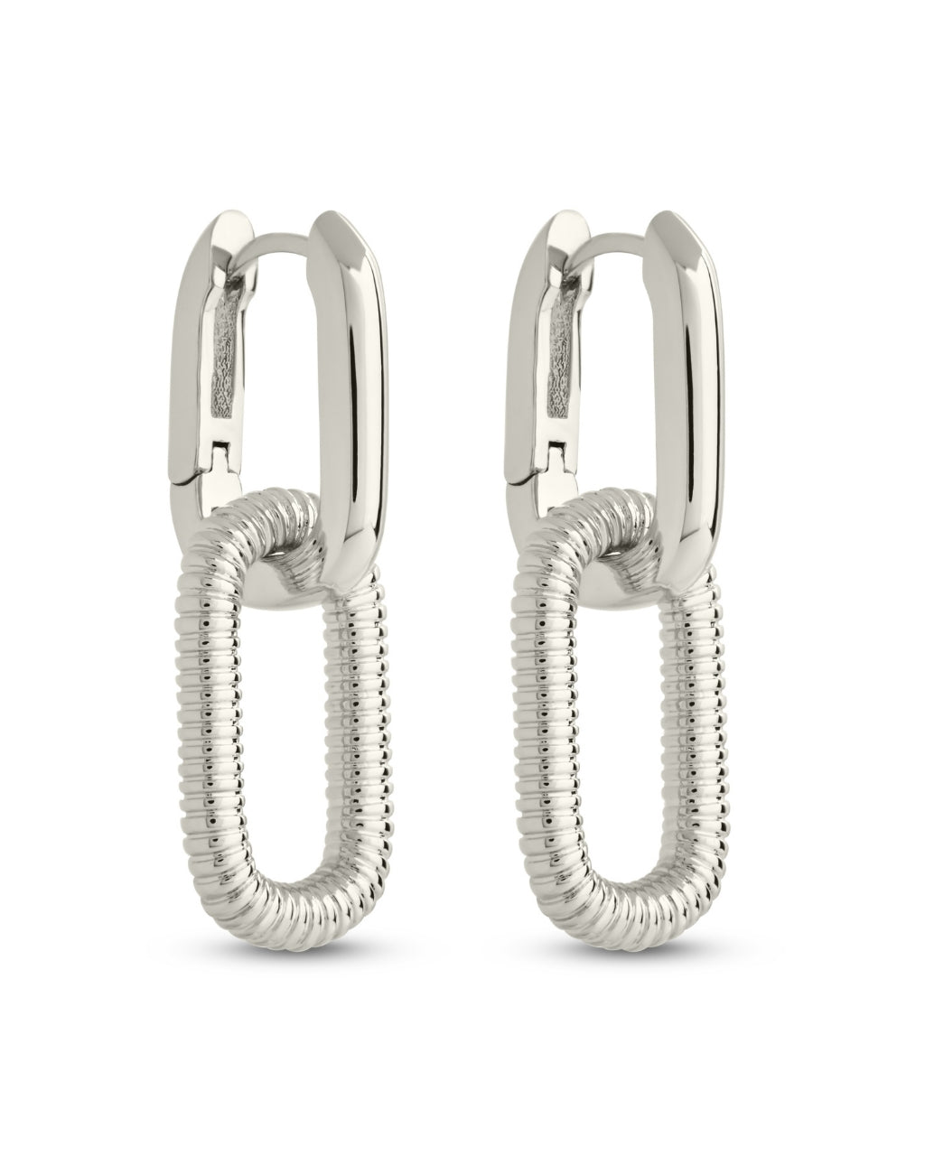 Felicity Textured Chain Link Drop Earrings - Sterling Forever