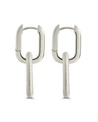 Felicity Textured Chain Link Drop Earrings - Sterling Forever