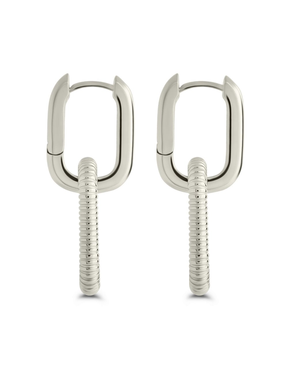 Felicity Textured Chain Link Drop Earrings - Sterling Forever