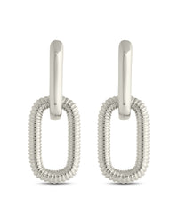 Felicity Textured Chain Link Drop Earrings - Sterling Forever