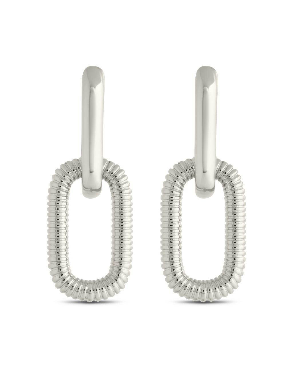 Felicity Textured Chain Link Drop Earrings - Sterling Forever