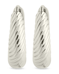 Fairley Oval Textured Micro Hoops - Sterling Forever