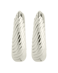 Fairley Oval Textured Micro Hoops - Sterling Forever