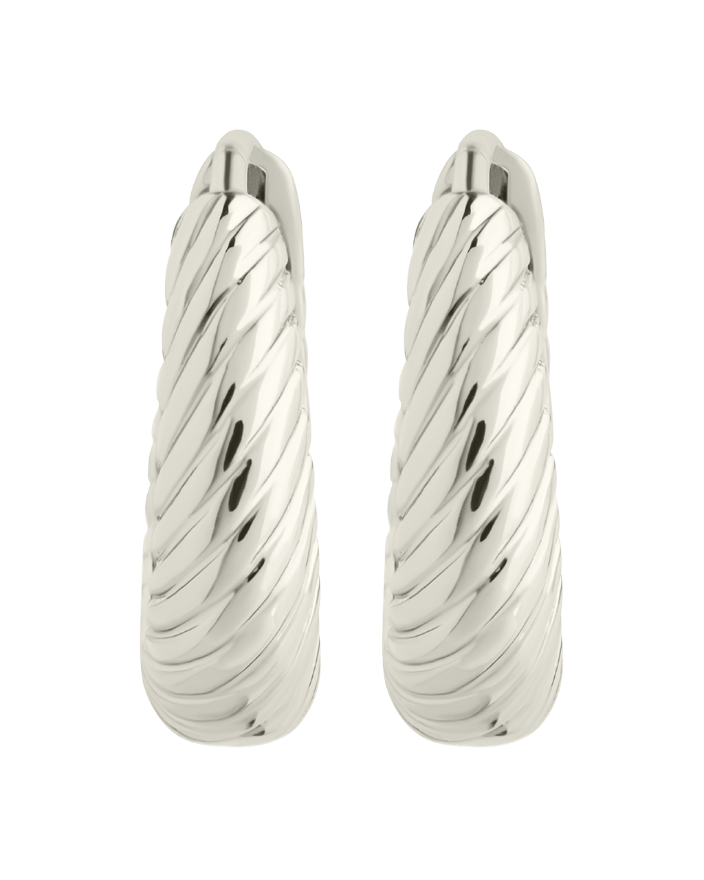 Fairley Oval Textured Micro Hoops - Sterling Forever