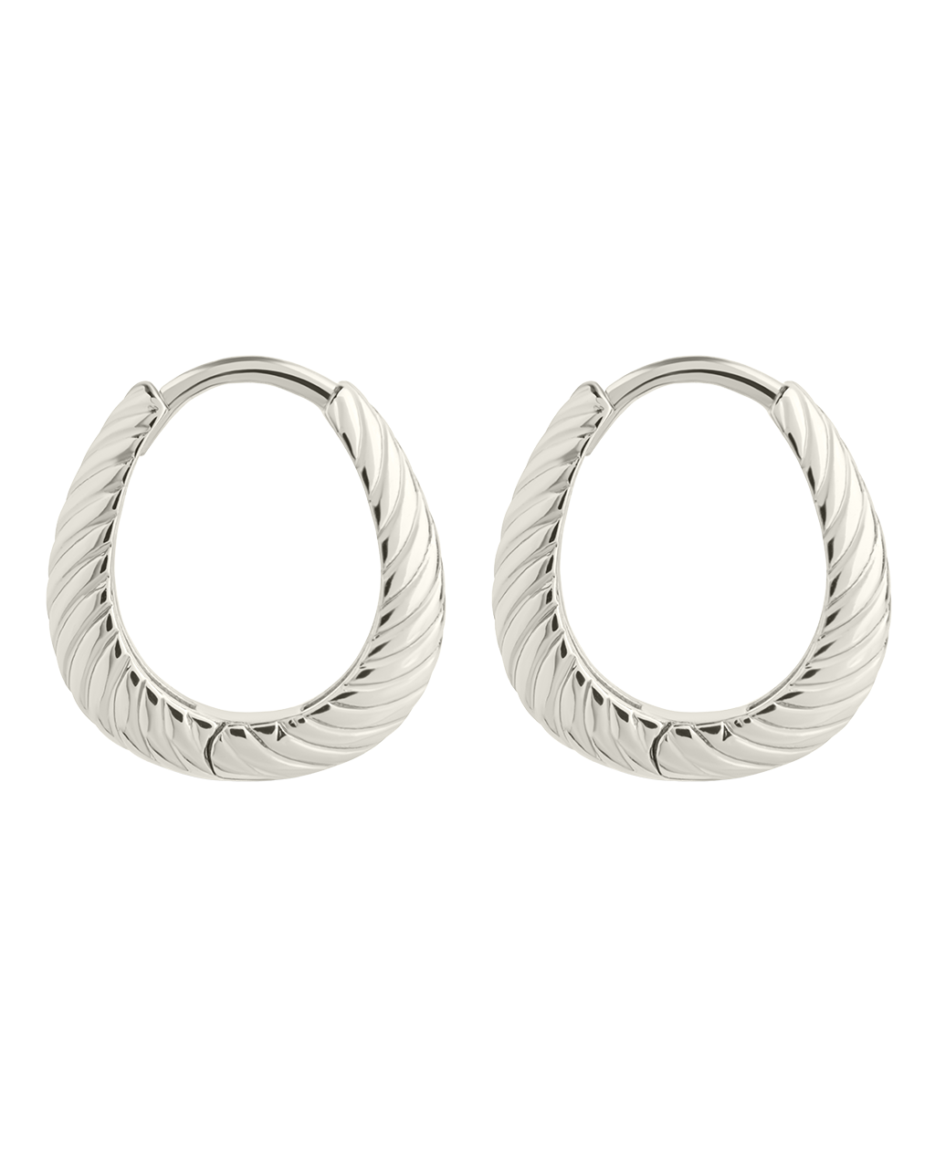 Fairley Oval Textured Micro Hoops