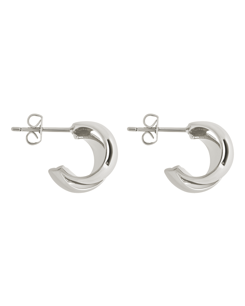 Tamara Double Row Huggie Hoop Earrings - Sterling Forever