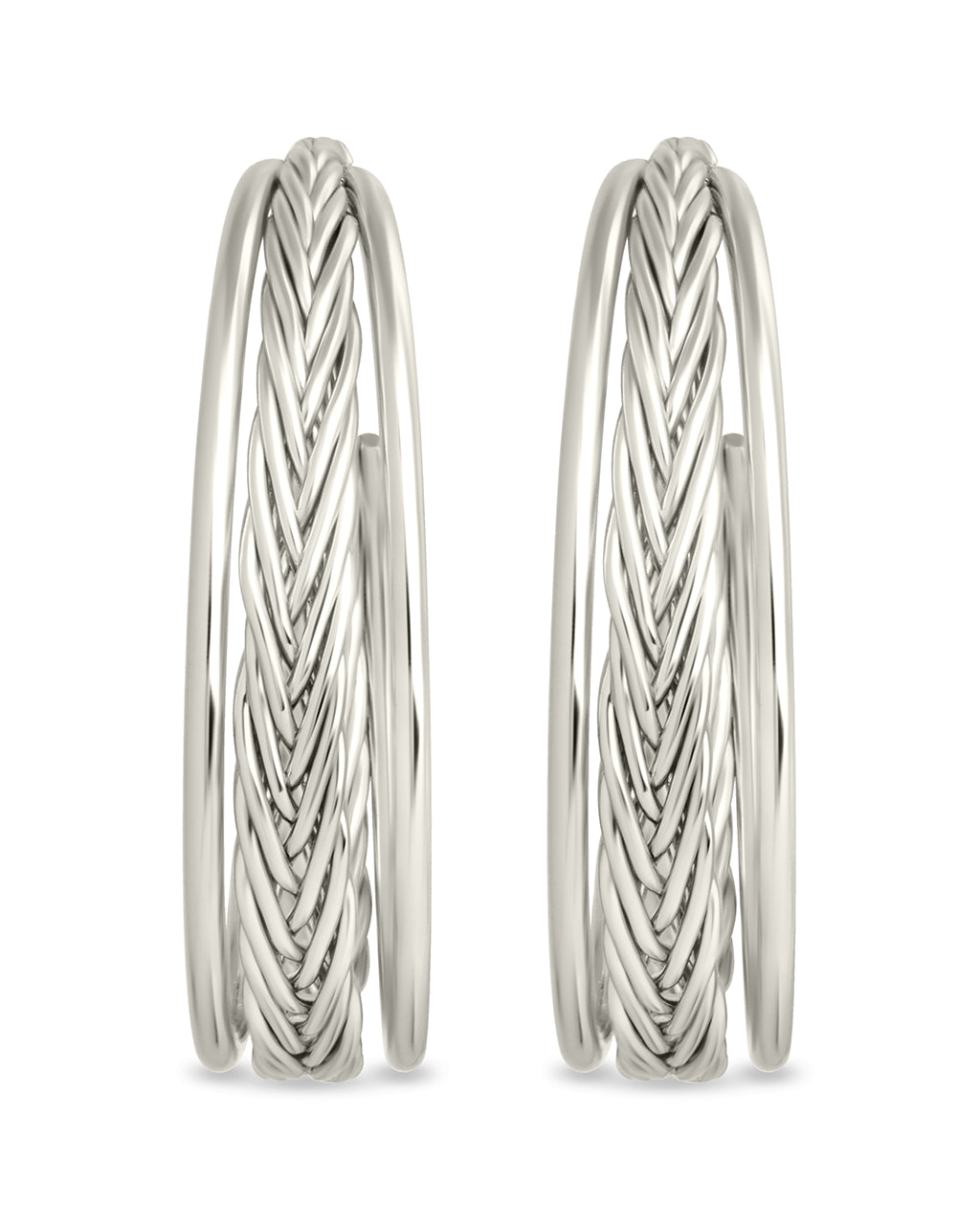 Corinne Textured Braided Hoop Earrings