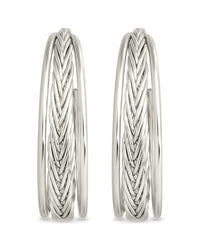 Corinne Textured Braided Hoop Earrings - Sterling Forever