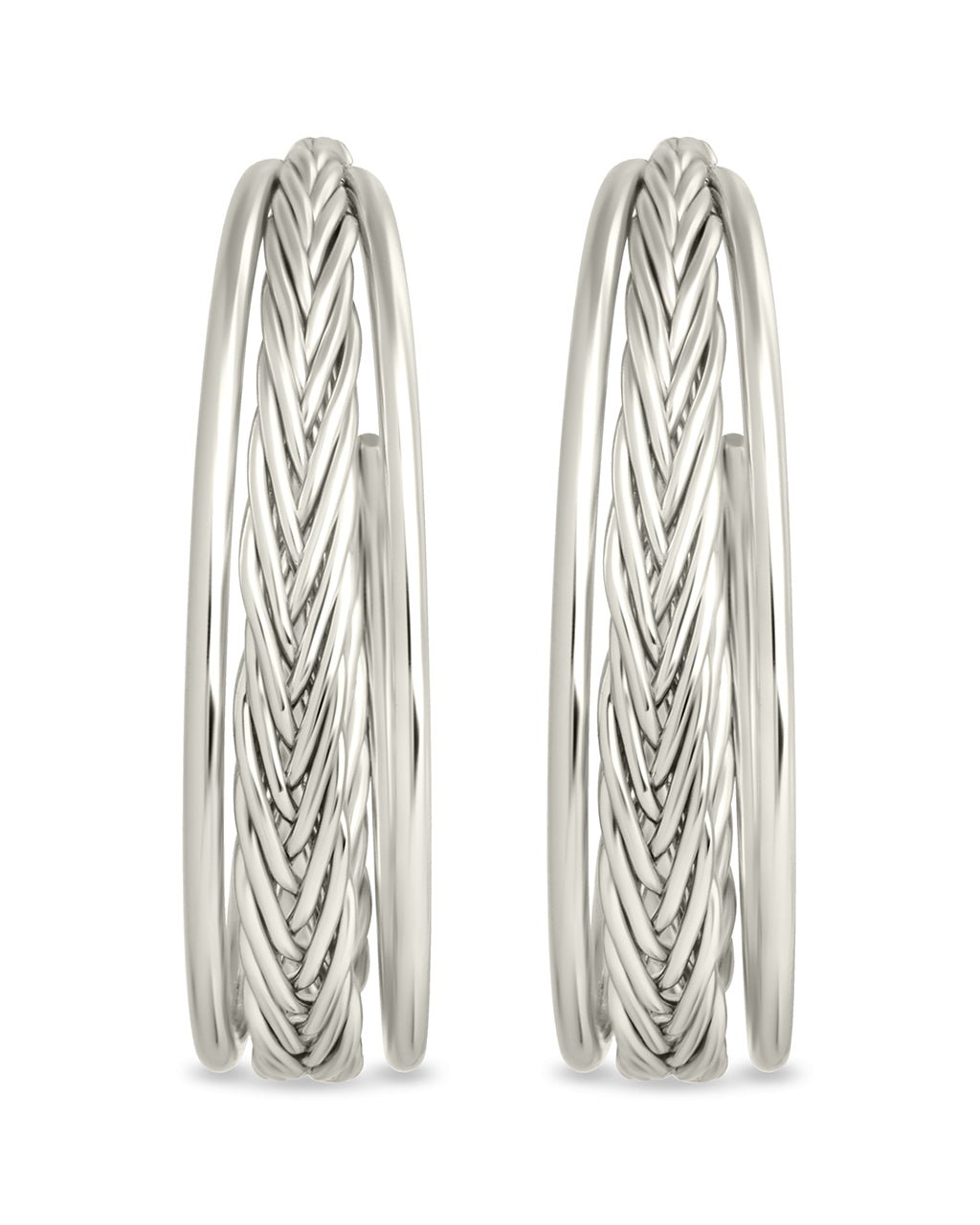 Corinne Textured Braided Hoop Earrings - Sterling Forever