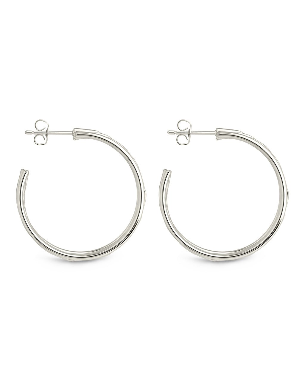 Corinne Textured Braided Hoop Earrings - Sterling Forever