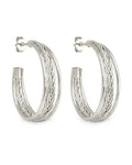 Corinne Textured Braided Hoop Earrings - Sterling Forever