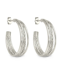 Corinne Textured Braided Hoop Earrings - Sterling Forever