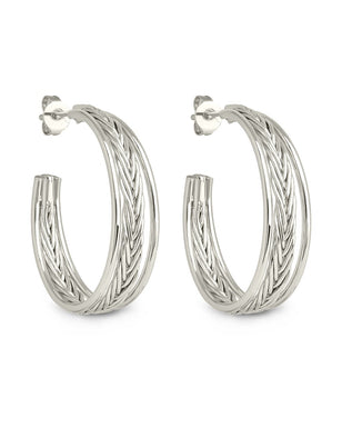 Corinne Textured Braided Hoop Earrings