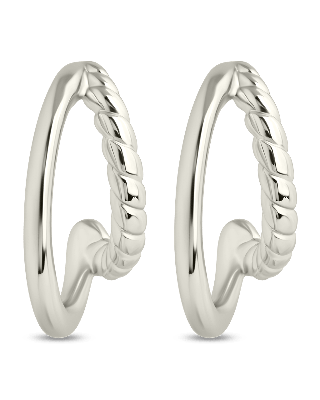 Arcadia Double Row Huggie Hoop Earrings - Sterling Forever