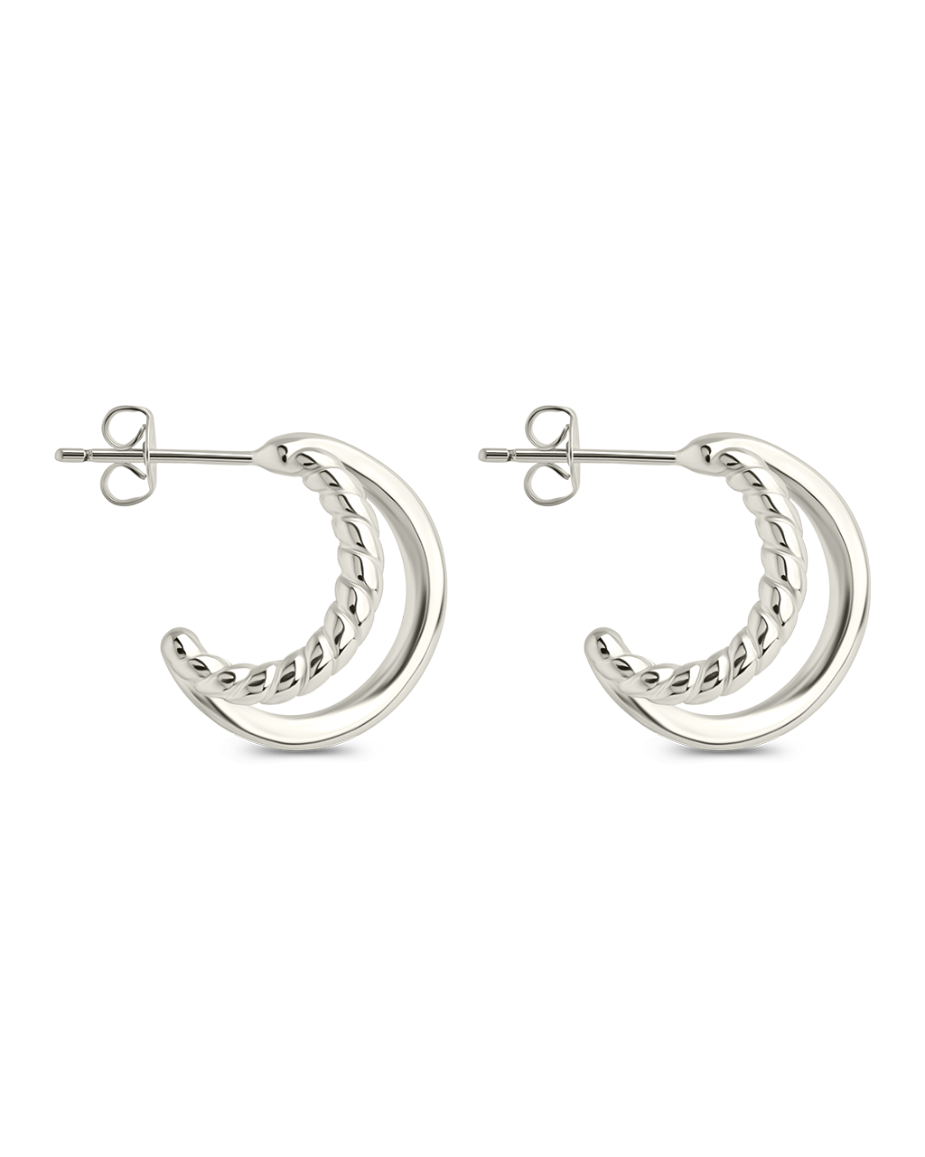 Arcadia Double Row Huggie Hoop Earrings