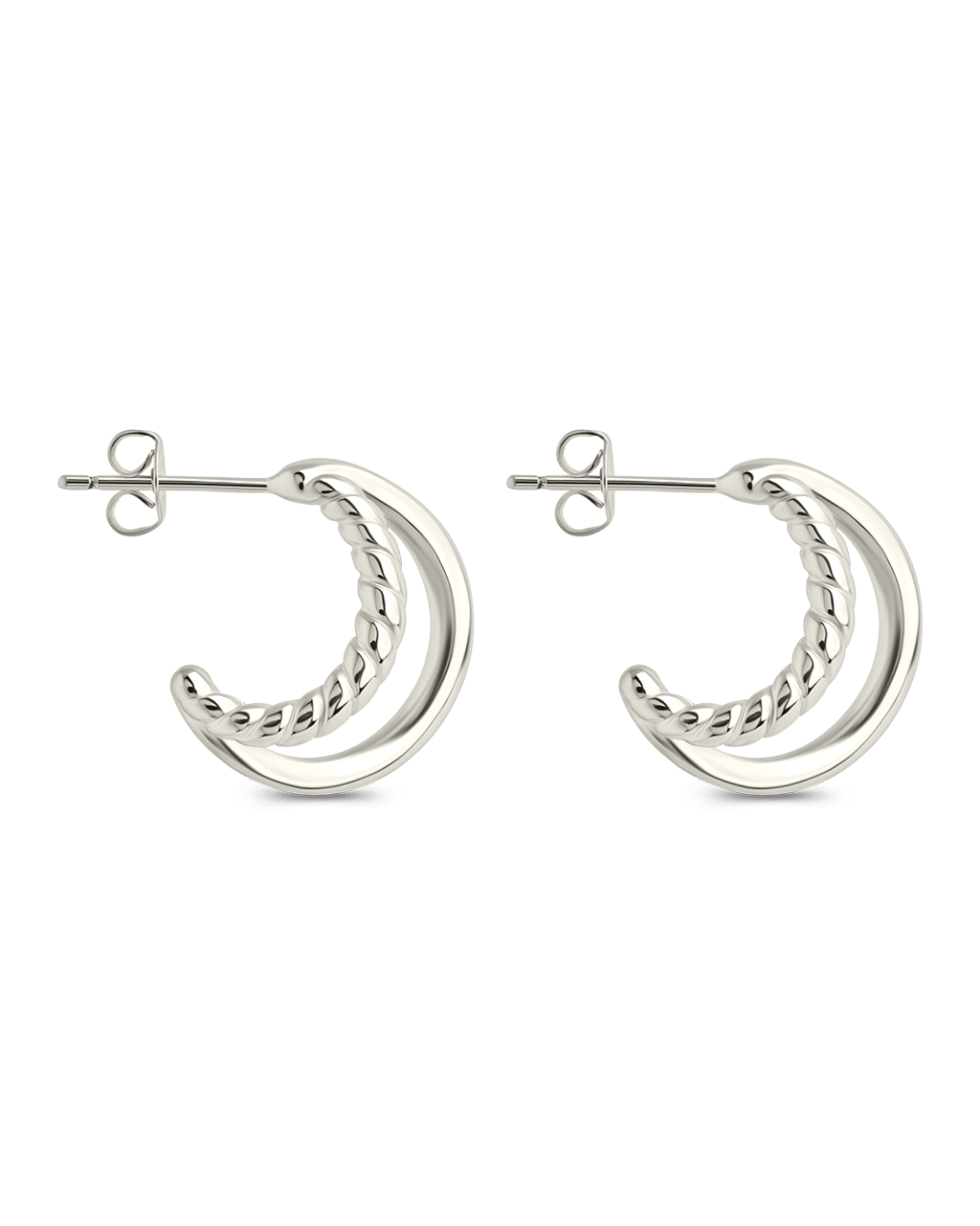 Arcadia Double Row Huggie Hoop Earrings - Sterling Forever