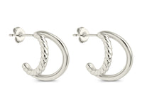 Arcadia Double Row Huggie Hoop Earrings - Sterling Forever