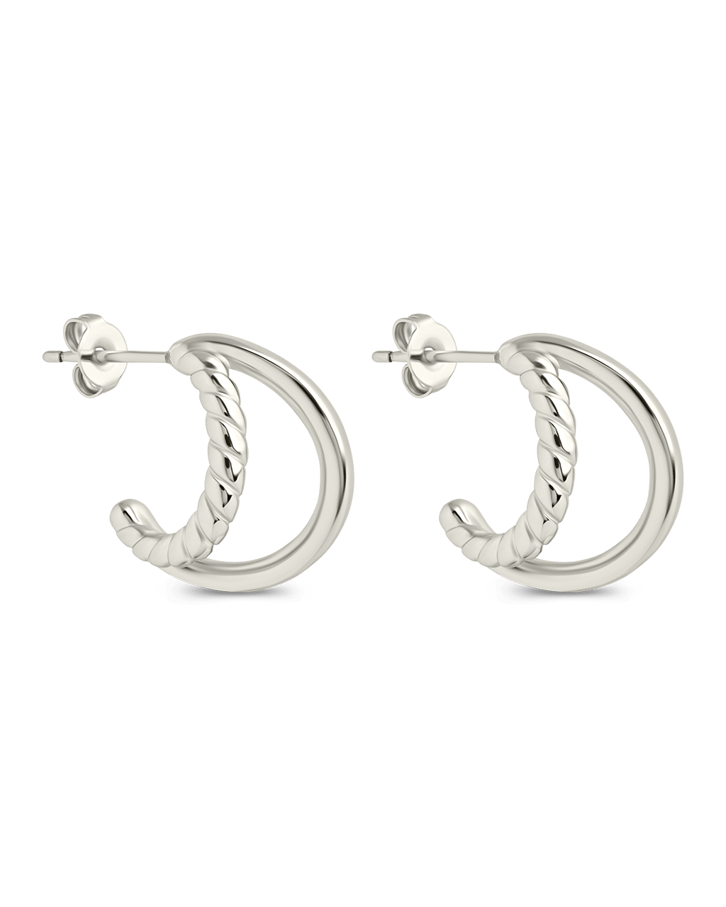 Arcadia Double Row Huggie Hoop Earrings - Sterling Forever