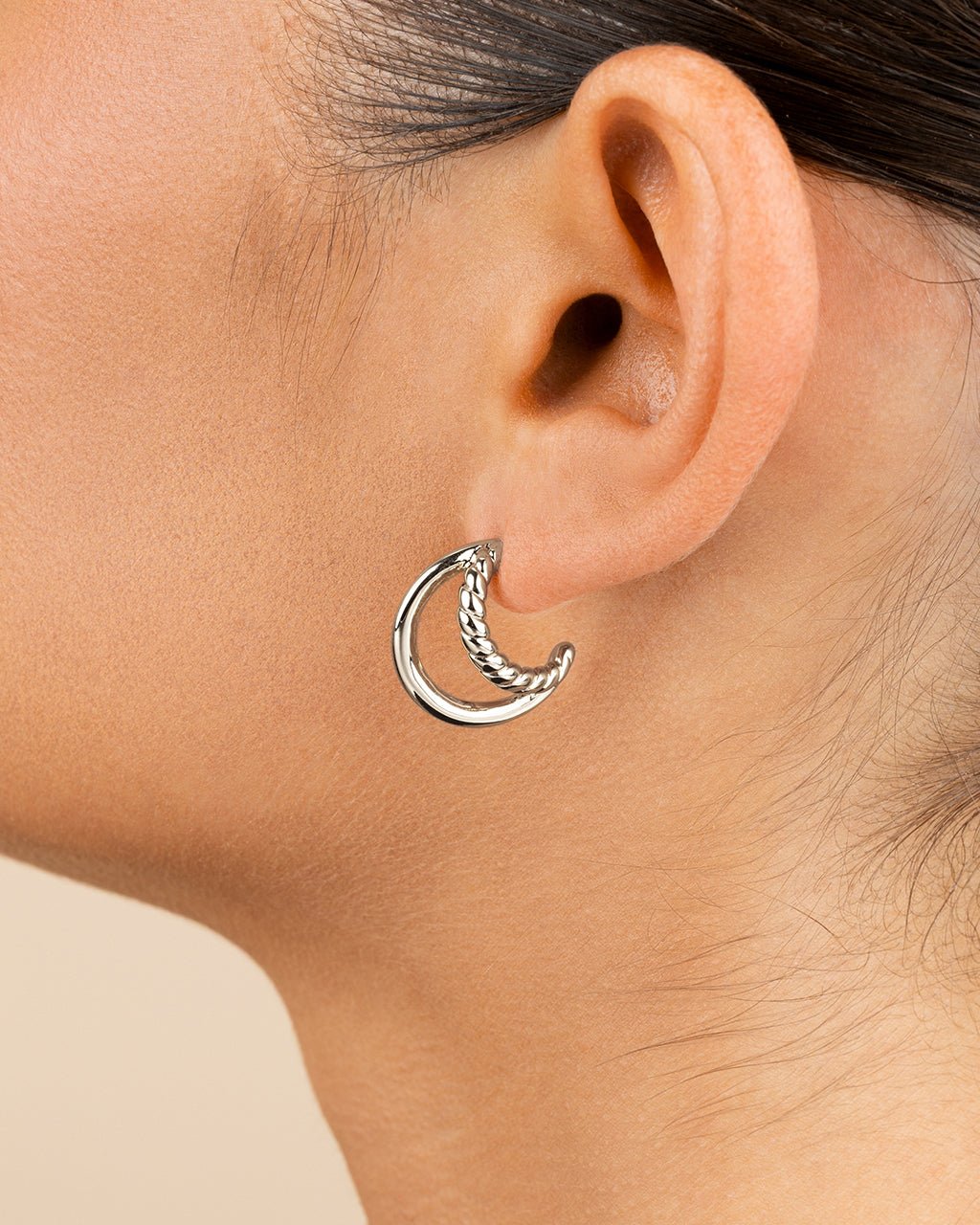 Arcadia Double Row Huggie Hoop Earrings - Sterling Forever