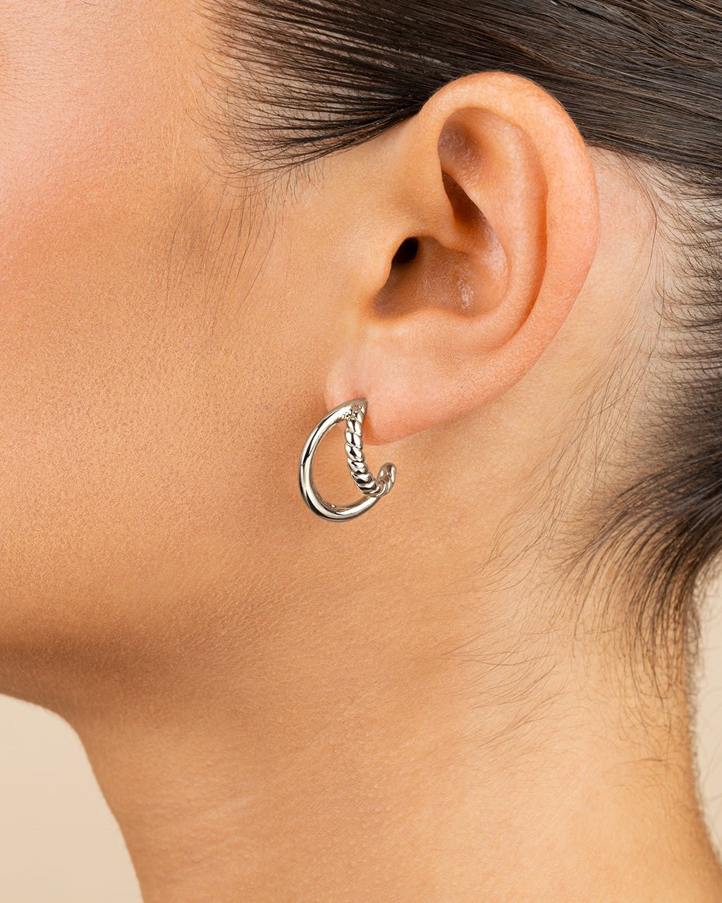 Arcadia Double Row Huggie Hoop Earrings - Sterling Forever