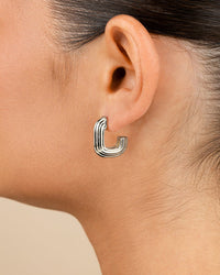 Briella Ribbed Earrings - Sterling Forever
