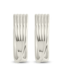 Katya Textured Hoop Earrings - Sterling Forever