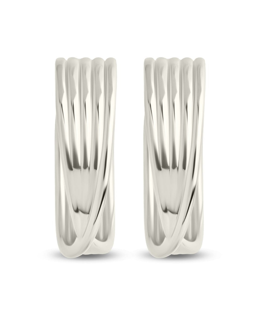 Katya Textured Hoop Earrings - Sterling Forever