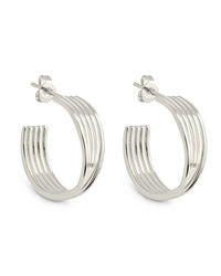 Katya Textured Hoop Earrings - Sterling Forever