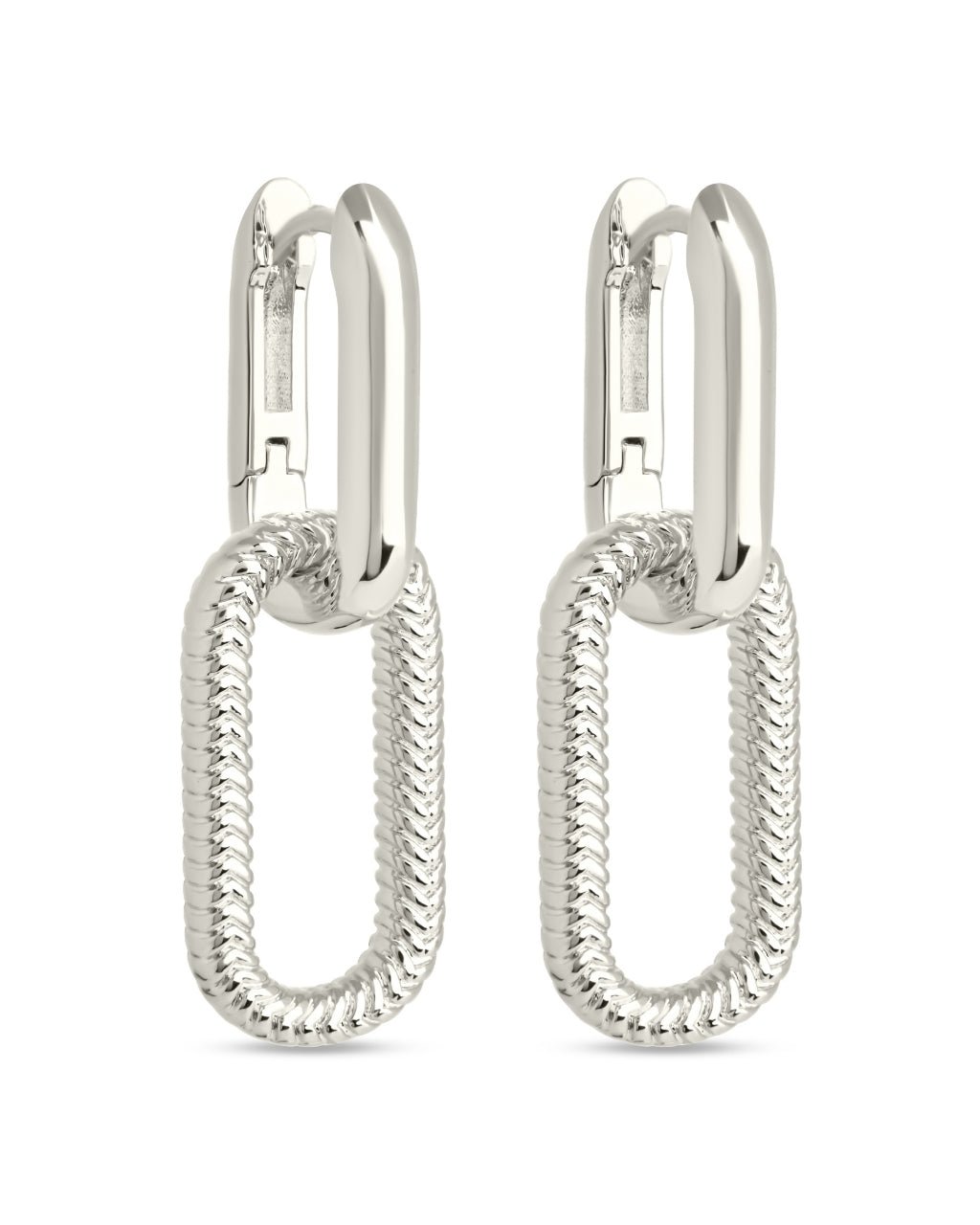Sable CZ Chain Link Drop Stud Earrings - Sterling Forever