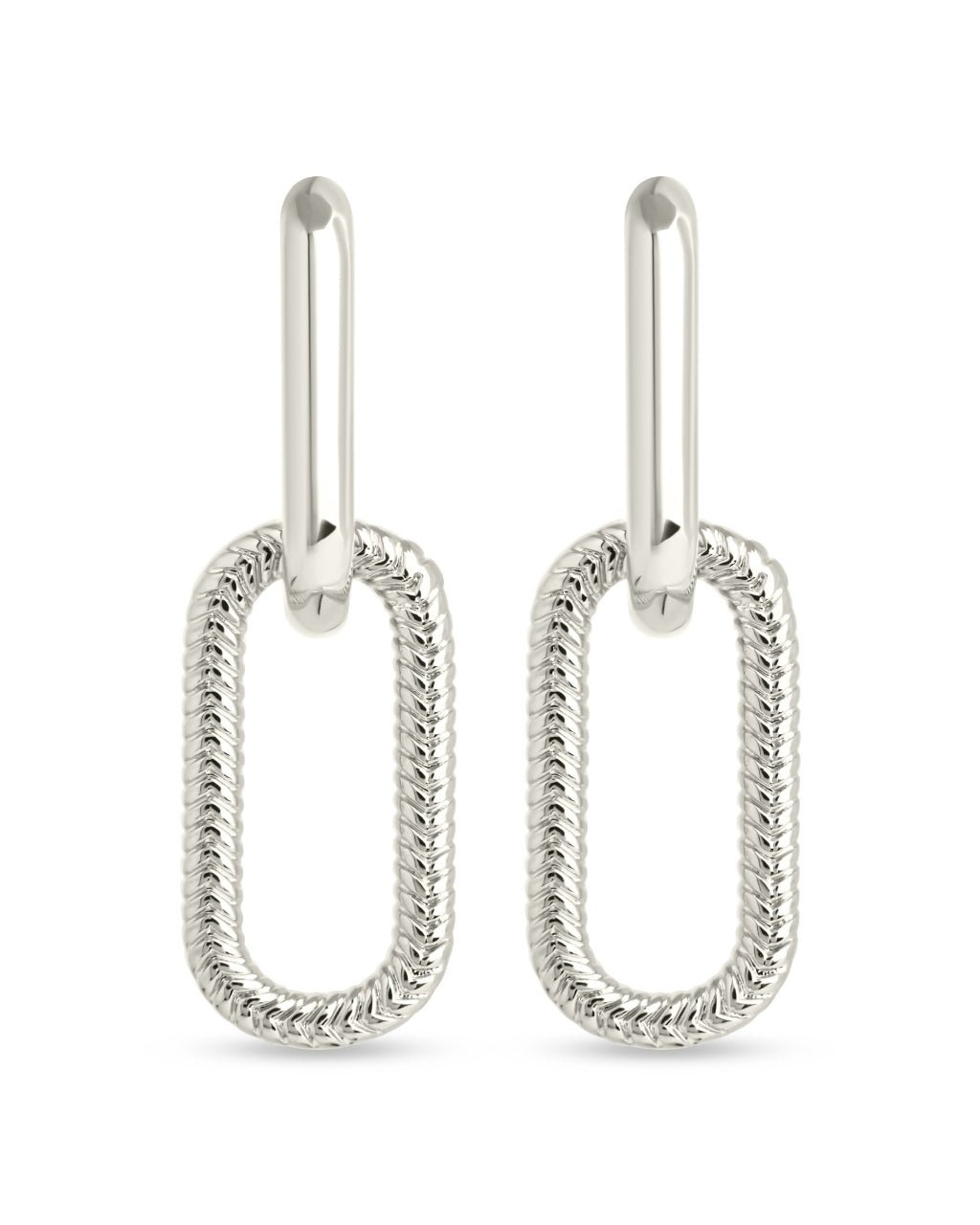 Sable CZ Chain Link Drop Stud Earrings - Sterling Forever