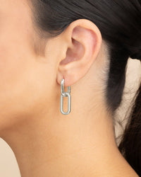 Sable CZ Chain Link Drop Stud Earrings - Sterling Forever