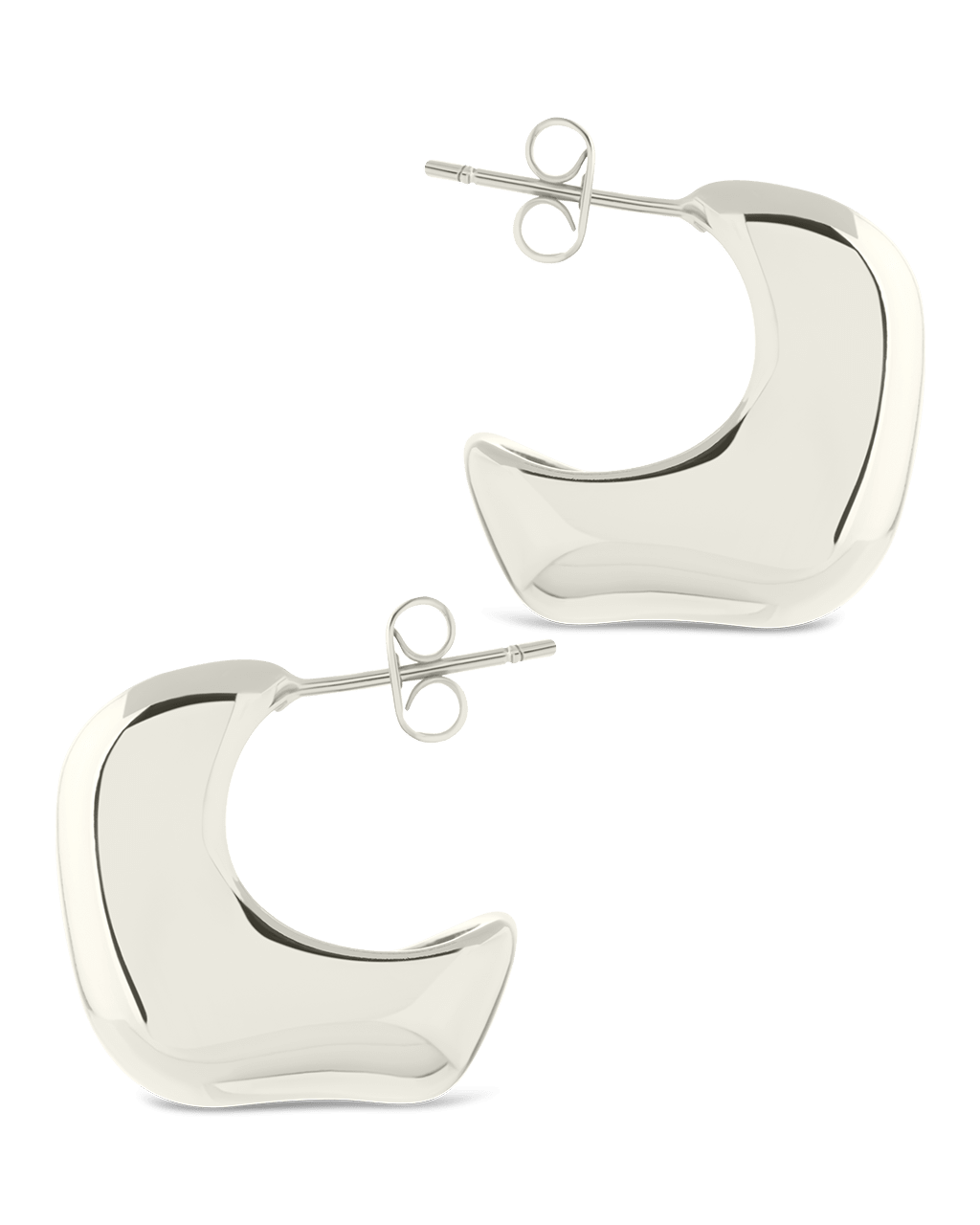 Demi Chunky Molten Metal Hoop Earrings - Sterling Forever