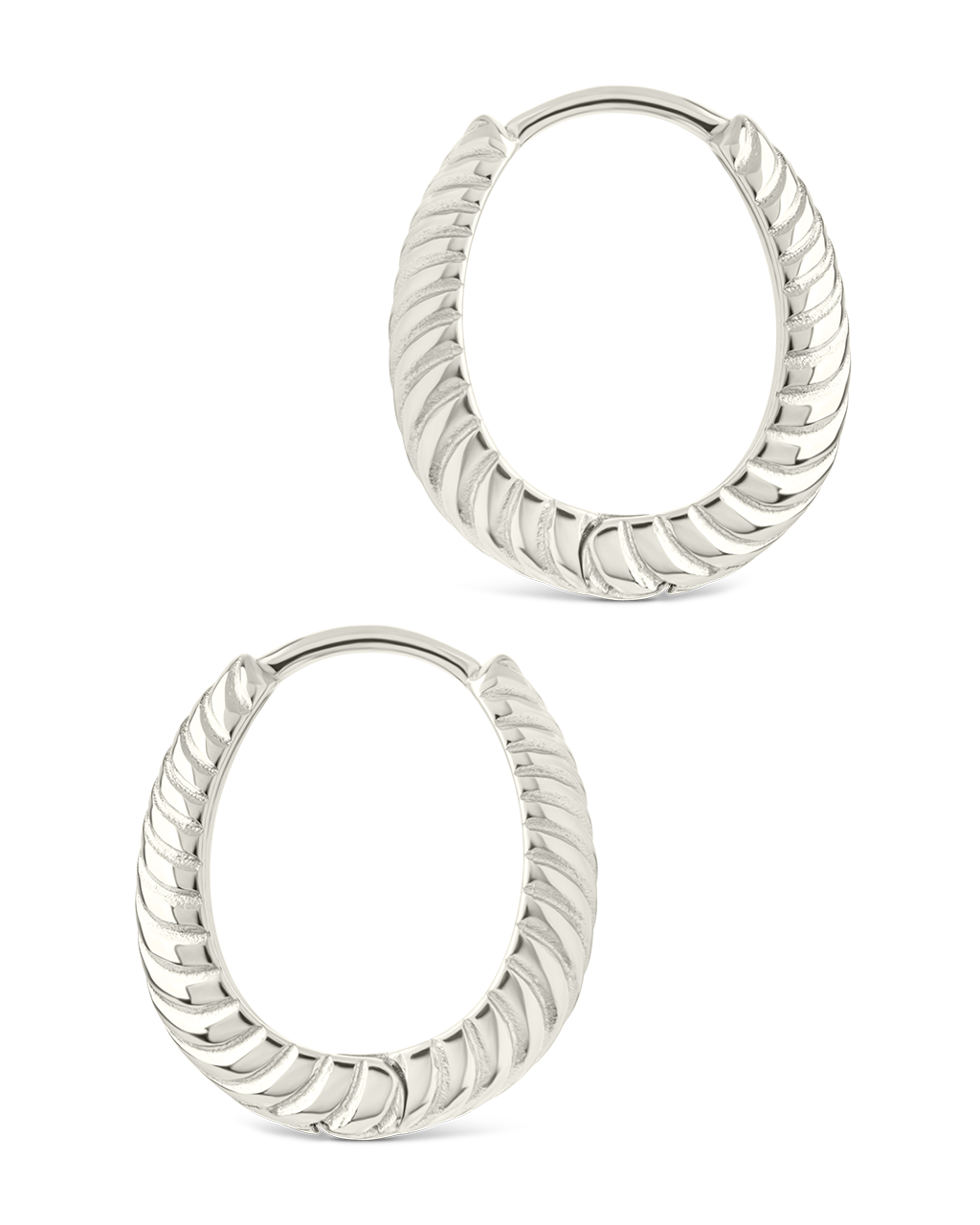Haven Textured Oval Micro Hoops