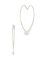 Rorie Heart Threader Hoops - Sterling Forever