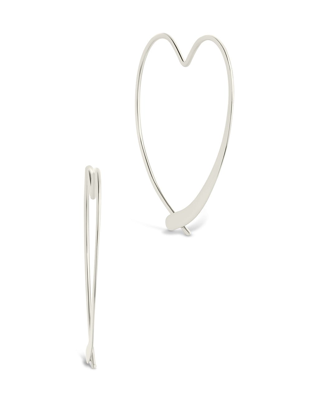 Rorie Heart Threader Hoops - Sterling Forever