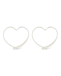 Rorie Heart Threader Hoops - Sterling Forever