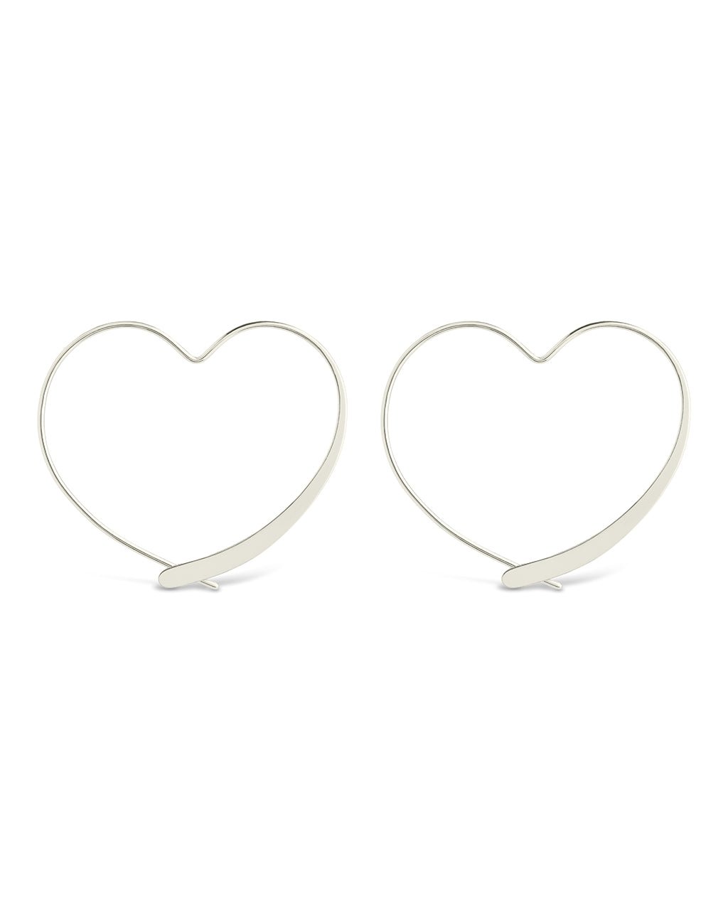 Rorie Heart Threader Hoops - Sterling Forever