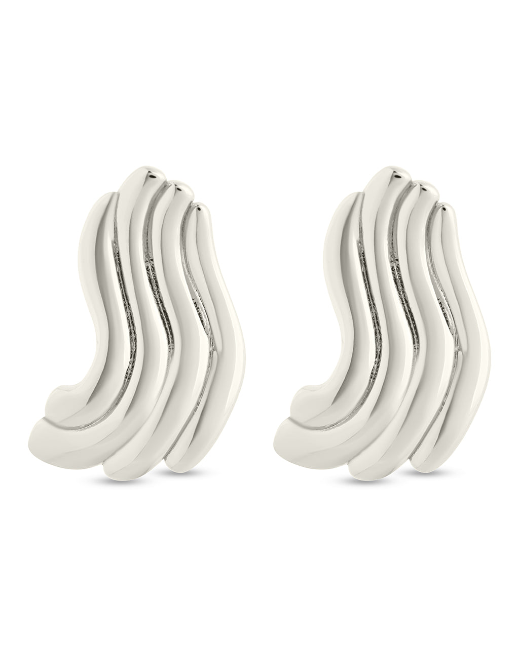 Sylvie Ripple Statement Studs - Sterling Forever