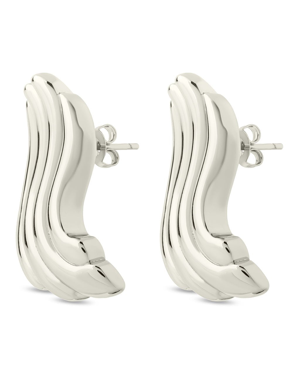 Sylvie Ripple Statement Studs - Sterling Forever