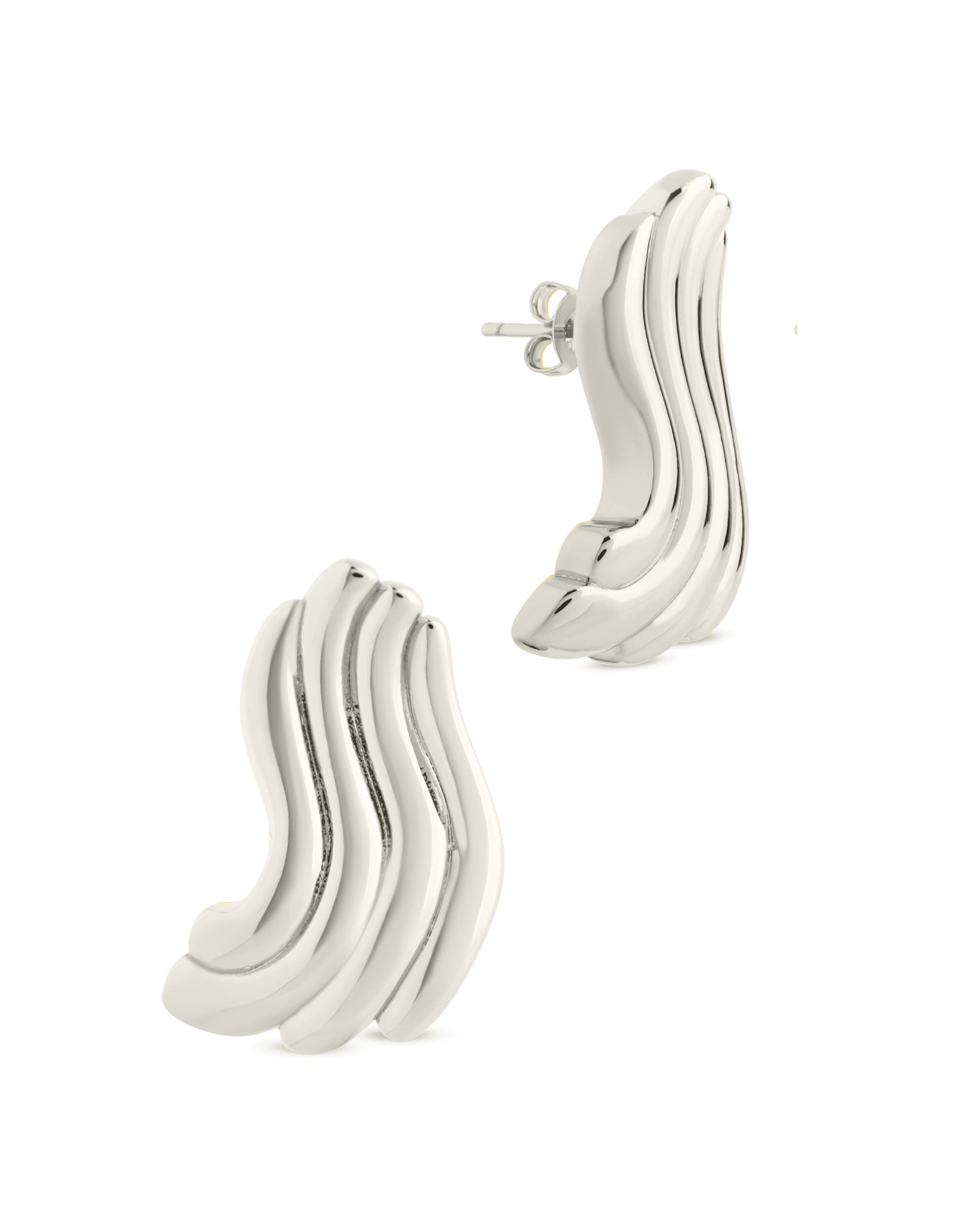 Sylvie Ripple Statement Studs - Sterling Forever