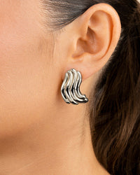 Sylvie Ripple Statement Studs - Sterling Forever