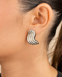 Sylvie Ripple Statement Studs - Sterling Forever